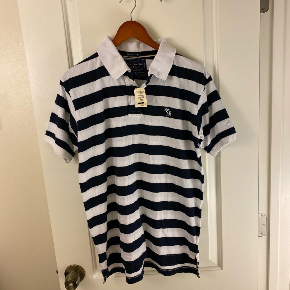 Abercrombie & Fitch Stripped Polo Shirt Collared